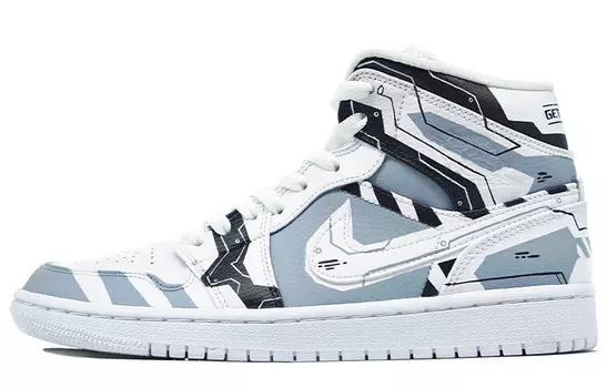 Баскетбольные кроссовки Air 1 Vintage женские с высоким верхом белые/серые Jordan