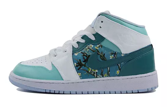 Баскетбольные кроссовки Air 1 Vintage женские высокие зеленые/белые Jordan