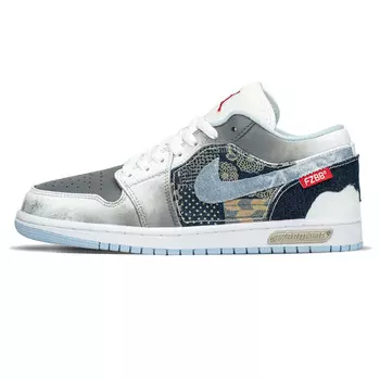 Баскетбольные кроссовки Air 1 Vintage женские с низким верхом, белый/синий Jordan