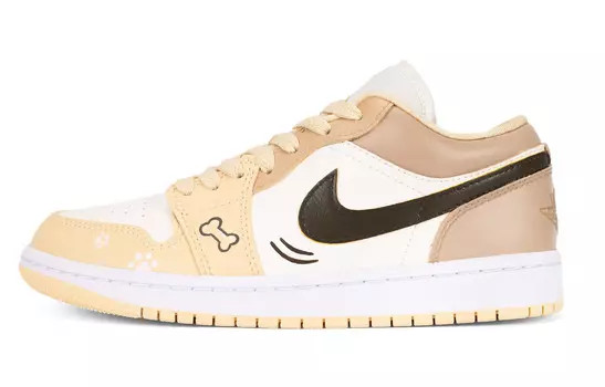 Баскетбольные кроссовки Air 1 Vintage женские с низким верхом белого цвета Jordan, желтый