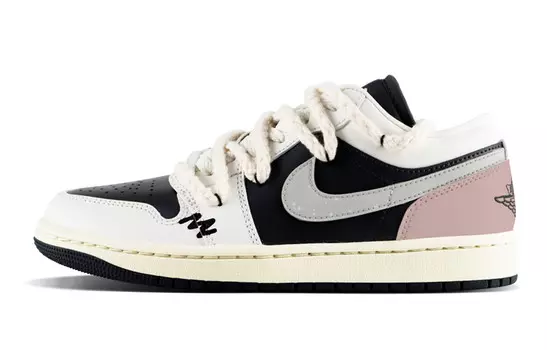 Баскетбольные кроссовки Air 1 Vintage женские с низким верхом, белый/черный/коричневый Jordan