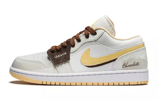 Баскетбольные кроссовки Air 1 Vintage женские с низким верхом, желтый Jordan