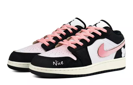 Баскетбольные кроссовки Air 1 Vintage женские с низким верхом розового цвета Jordan, черный