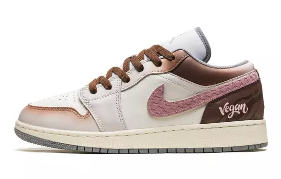 Баскетбольные кроссовки Air 1 Vintage женские с низким верхом розового цвета Jordan, темно-коричневый