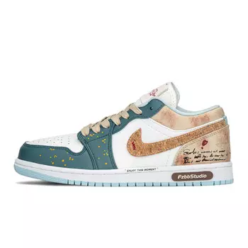 Баскетбольные кроссовки Air 1 Vintage женские с низким верхом коричневый/красный/синий Jordan