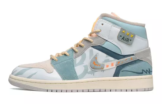 Баскетбольные кроссовки Air 1 Vintage женские, среднего размера, серый/синий Jordan