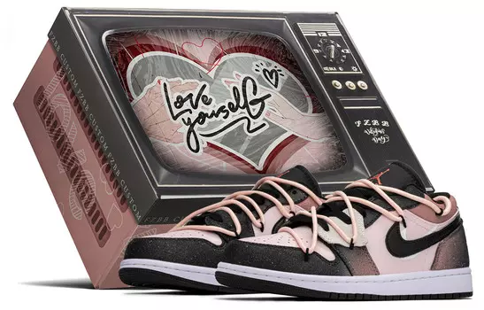 Баскетбольные кроссовки Air 1 Vintage женские с низким верхом, черный/розовый Jordan