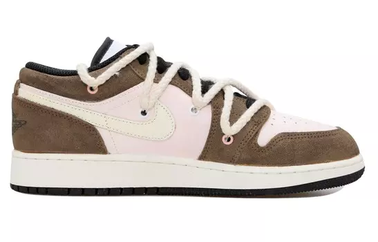 Баскетбольные кроссовки Air 1 Vintage женские с низким верхом коричневый/розовый Jordan