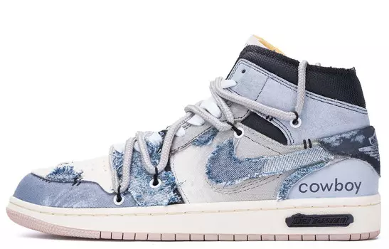 Баскетбольные кроссовки Air 1 Vintage женские высокие синий Jordan