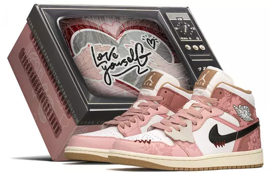 Баскетбольные кроссовки Air 1 Vintage женские, среднего размера, черный/розовый Jordan