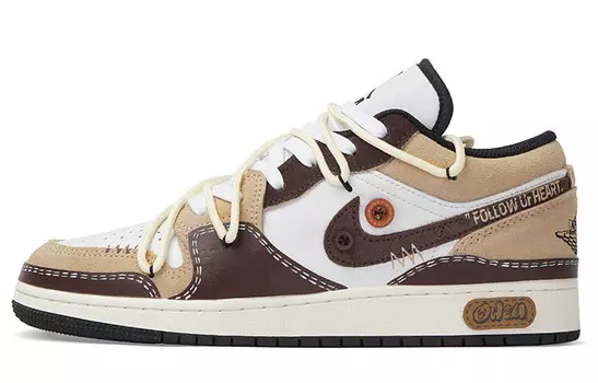 Баскетбольные кроссовки Air 1 Vintage женские с низким верхом коричневый/белый Jordan