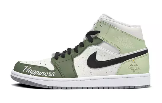 Баскетбольные кроссовки Air 1 Vintage женские высокие зеленый/белый/черный Jordan