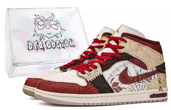Баскетбольные кроссовки Air 1 Vintage женские, среднего размера, красный/желтый/белый Jordan