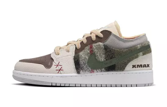 Баскетбольные кроссовки Air 1 Vintage женские с низким верхом, зеленый/коричневый Jordan