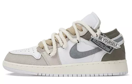 Баскетбольные кроссовки Air 1 Vintage женские с низким верхом серо-коричневый Jordan