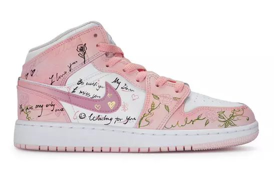 Баскетбольные кроссовки Air 1 Vintage женские с высоким берцем, белый/желтый Jordan