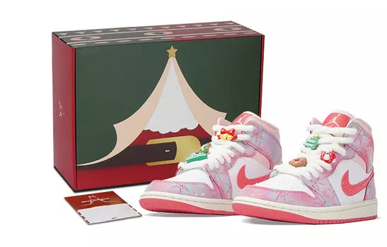 Баскетбольные кроссовки Air 1 Vintage женские с высоким верхом розовый/фиолетовый Jordan