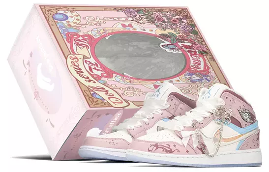 Баскетбольные кроссовки Air 1 Vintage женские, среднего размера, синий/розовый Jordan