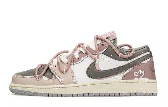 Баскетбольные кроссовки Air 1 Vintage женские с низким верхом коричневый/розовый Jordan