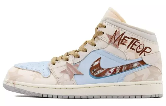 Баскетбольные кроссовки Air 1 Vintage женские, средней высоты, цвет белый/синий Jordan