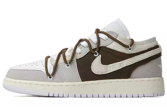 Баскетбольные кроссовки Air 1 Vintage женские с низким верхом серо-коричневый Jordan