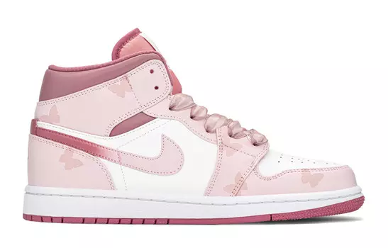 Баскетбольные кроссовки Air 1 Vintage женские с высоким верхом белый/розовый Jordan