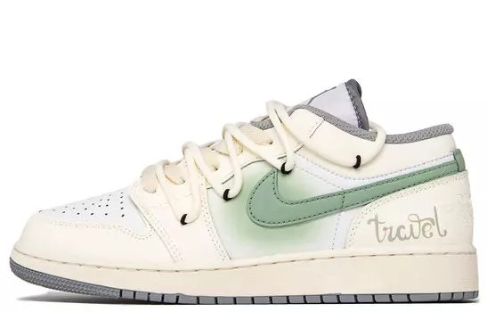 Баскетбольные кроссовки Air 1 Vintage женские низкие бежевый/зеленый Jordan
