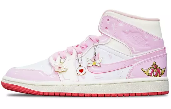 Баскетбольные кроссовки Air 1 Vintage женские с высоким верхом бежево-розовые Jordan