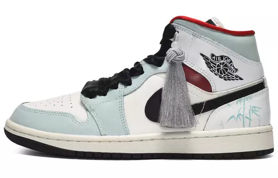 Баскетбольные кроссовки Air 1 Vintage женские высокие сине-белые Jordan