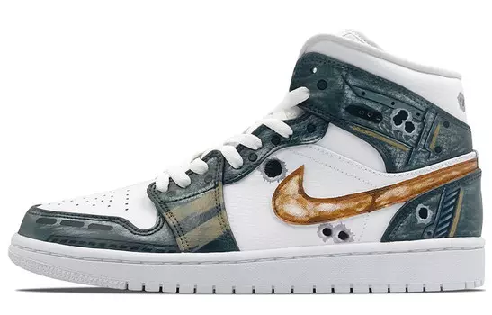 Баскетбольные кроссовки Air 1 Vintage женские с высоким верхом белые/серые Jordan