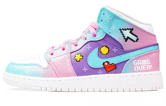 Баскетбольные кроссовки Air 1 Vintage женские средней высоты Marshmallow Gradient Jordan