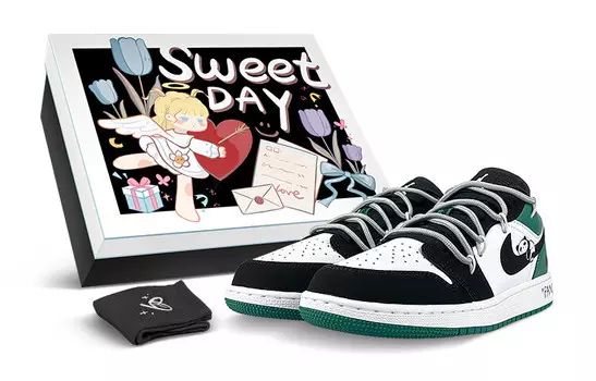 Баскетбольные кроссовки Air 1 Vintage женские низкие черные/белые/зеленые Jordan