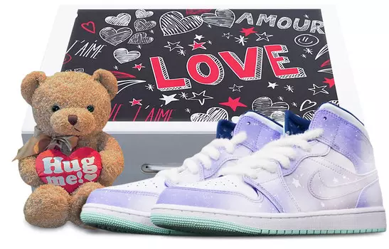 Баскетбольные кроссовки Air 1 Vintage женские высокие фиолетовые/белые Jordan