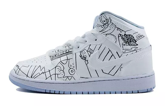 Баскетбольные кроссовки Air 1 Vintage женские, среднего размера, белые/черные Jordan