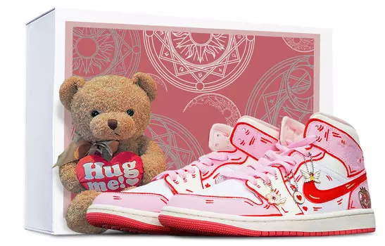 Баскетбольные кроссовки Air 1 Vintage женские, среднего размера, розовые/белые Jordan