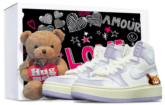 Баскетбольные кроссовки Air 1 Vintage женские высокие фиолетовые/белые Jordan