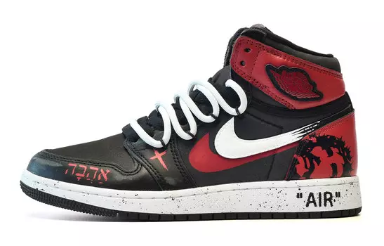 Баскетбольные кроссовки Air 1 Vintage женские высокие красные/черные/белые Jordan
