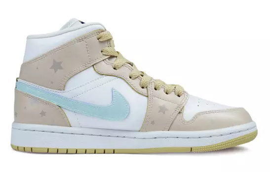 Баскетбольные кроссовки Air 1 Vintage женские, средней высоты, коричневые/желтые/белые Jordan