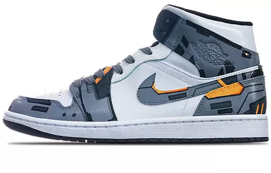 Баскетбольные кроссовки Air 1 Vintage, женские, среднего размера, серые/белые/желтые Jordan