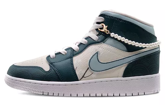 Баскетбольные кроссовки Air 1 Vintage женские, среднего размера, белые/зеленые Jordan