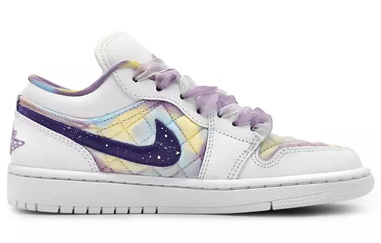 Баскетбольные кроссовки Air 1 Vintage женские с низким верхом фиолетовые/желтые Jordan
