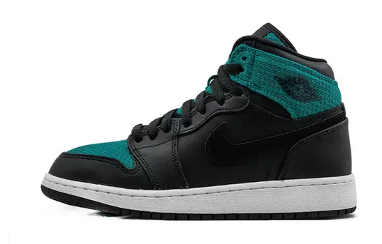 Баскетбольные кроссовки Air 1 Vintage женские с высоким верхом, черные/зеленые Jordan