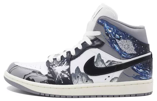 Баскетбольные кроссовки Air 1 Vintage женские высокие синие Jordan