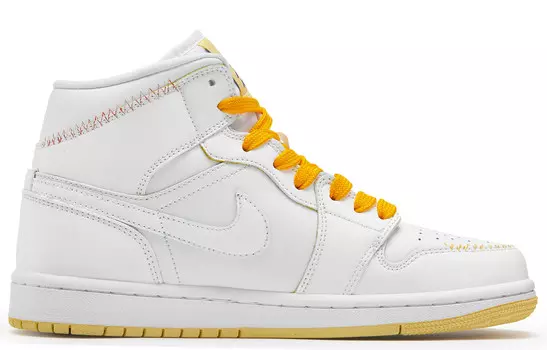 Баскетбольные кроссовки Air 1 Vintage женские, среднего размера, белый/желтый Jordan