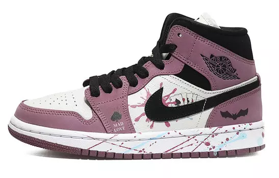 Баскетбольные кроссовки Air 1 Vintage женские с высоким верхом белого цвета Jordan, розовый