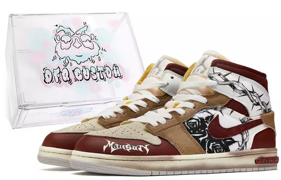 Баскетбольные кроссовки Air 1 Vintage женские с высоким верхом коричневый/коричневый Jordan