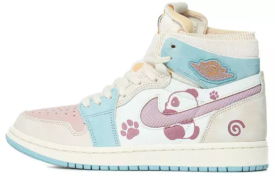 Баскетбольные кроссовки Air 1 Vintage женские с высоким верхом бежево-розовый Jordan