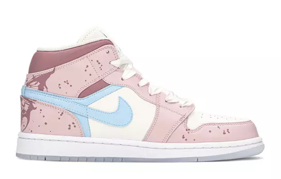 Баскетбольные кроссовки Air 1 Vintage женские с высоким верхом, синий/розовый Jordan