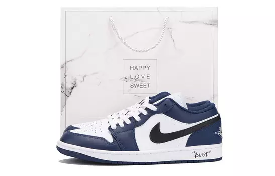 Баскетбольные кроссовки Air 1 Vintage женские с низким верхом, белый/синий Jordan