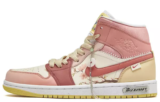 Баскетбольные кроссовки Air 1 Vintage женские высокие розовый Jordan, цвет Peach